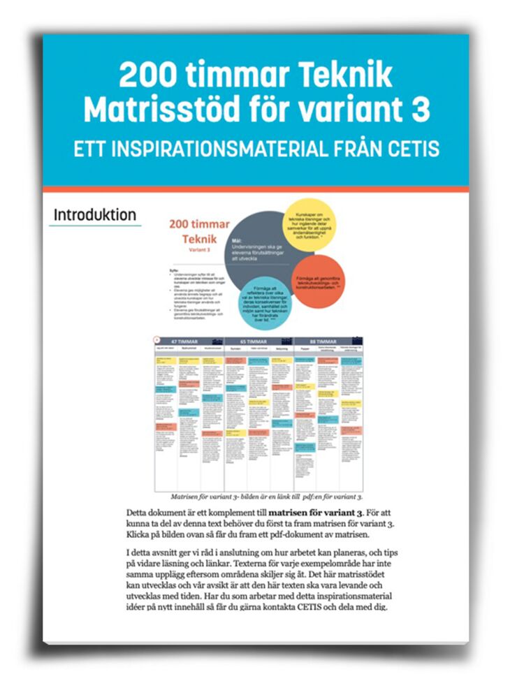 Omslag matrisstöd variant 3 200 timmar Teknik.