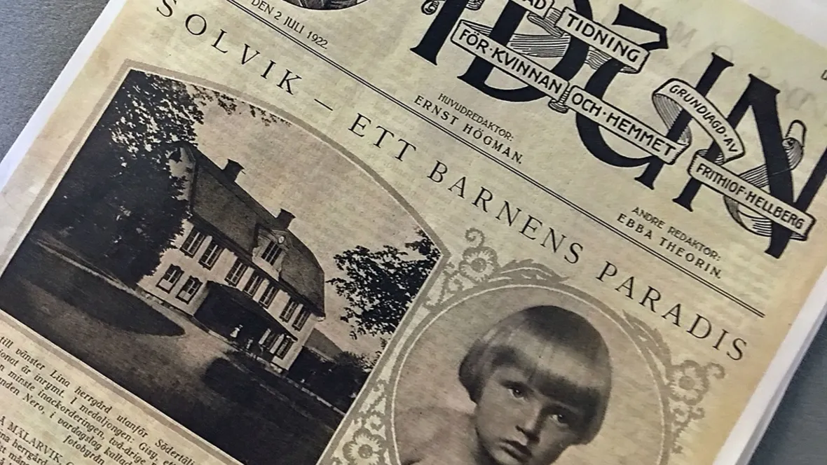 Omslag till gammal svensk tidning