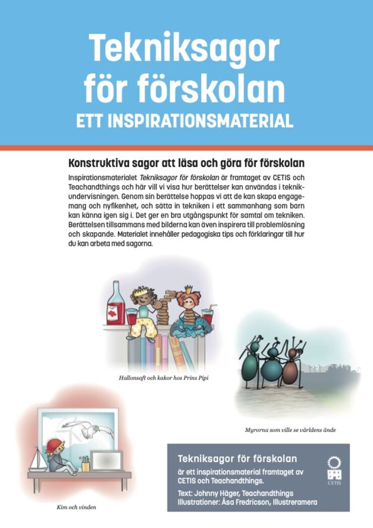 Omslag CETIS inspirationsmaterial Tekniksagor för förskolan.