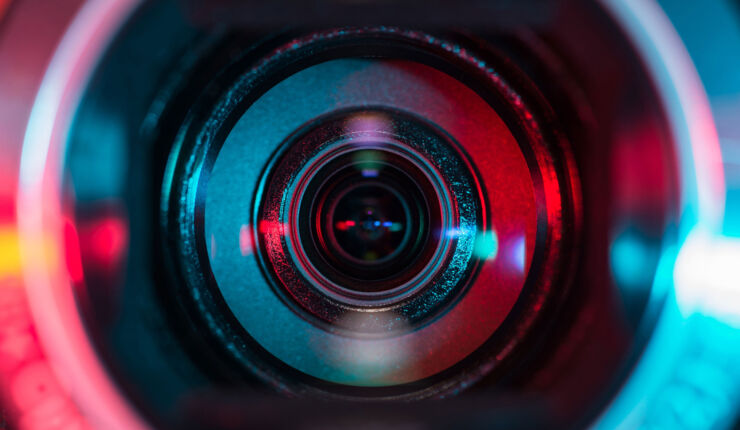 closeup of camera lens