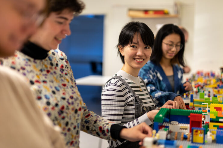 Students and lego