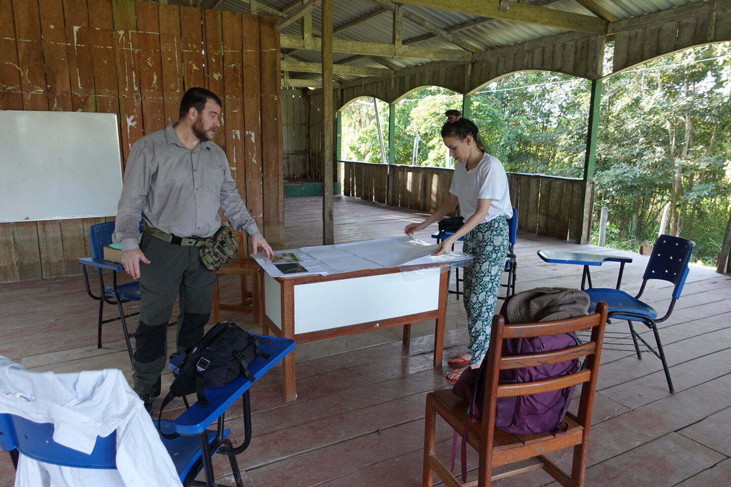 Two researchers preparing for an interview