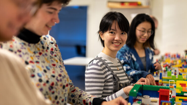 Students and lego