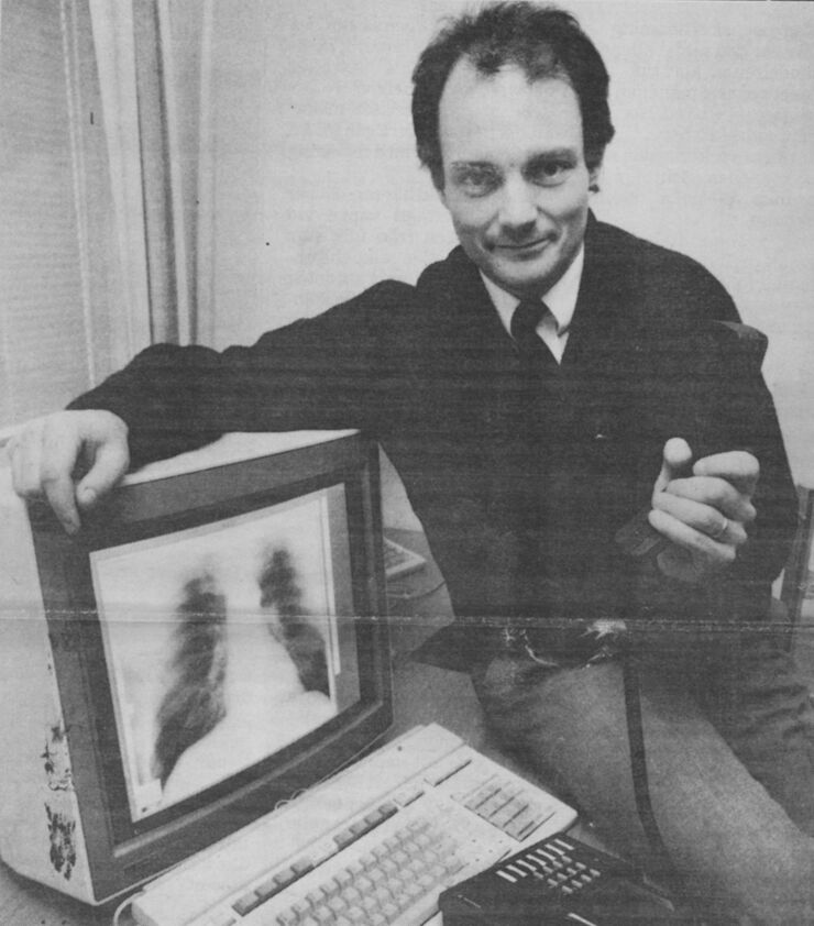 Black and white photo of a man